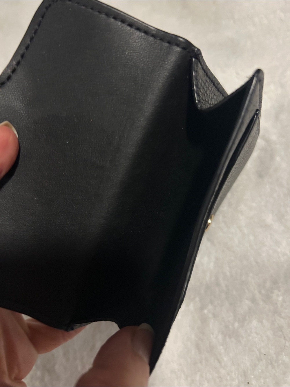 Coach Black Pebbled Leather Wallet with Gold Coach Horse & Carriage Emblem - Picture 2 of 4